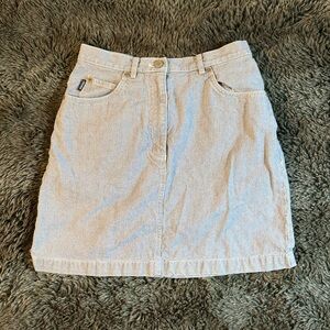 Lauren blue and white 4p pinstripes mini skirt Jean button